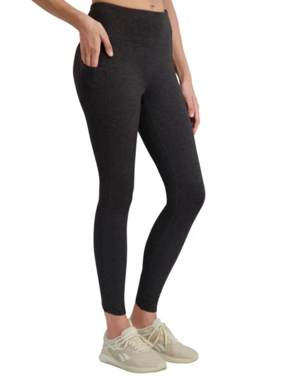 GAIAM High-Waist Dark Charcoal Heather Leggings-NWT - Picture 2 of 4